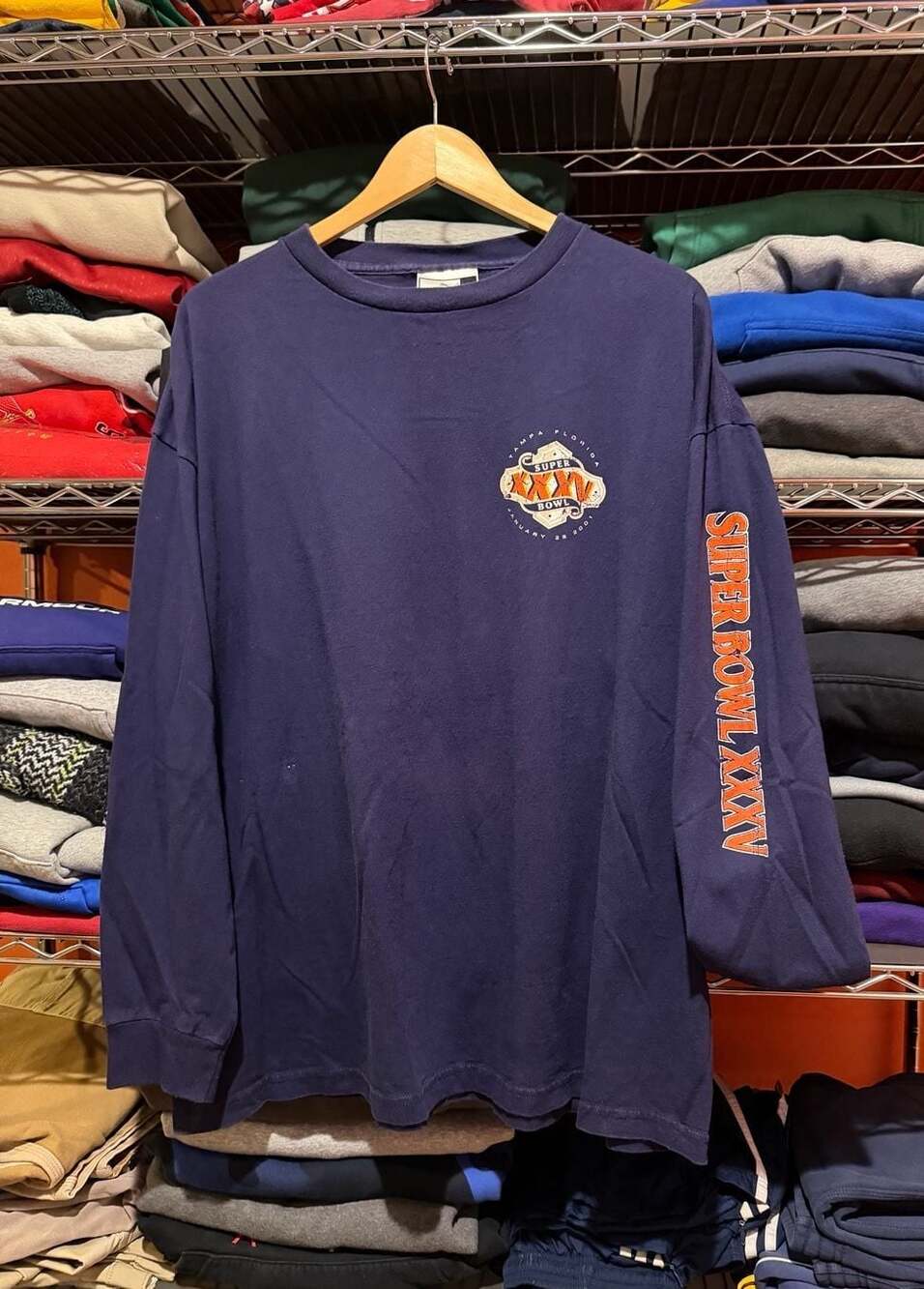 Vintage Puma Super Bowl XXXV 2001 Tampa Florida Long Sleeve T-Shirt